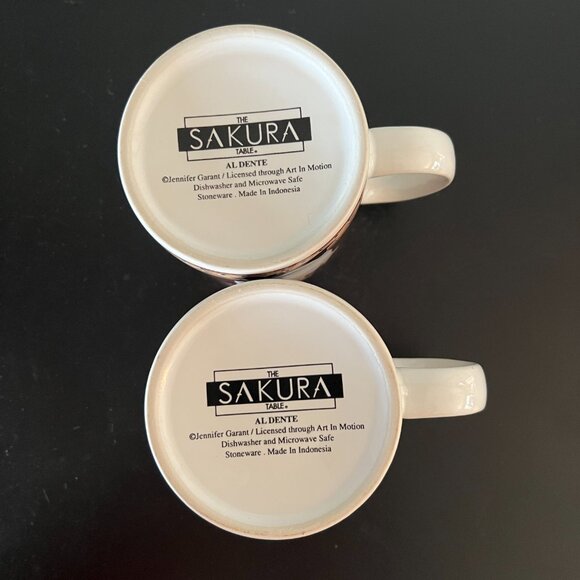 TWO Sakura AL DENTE Italian Chefs Stoneware Mugs ~ Artwork by Jennifer Garant - Picture 11 of 12